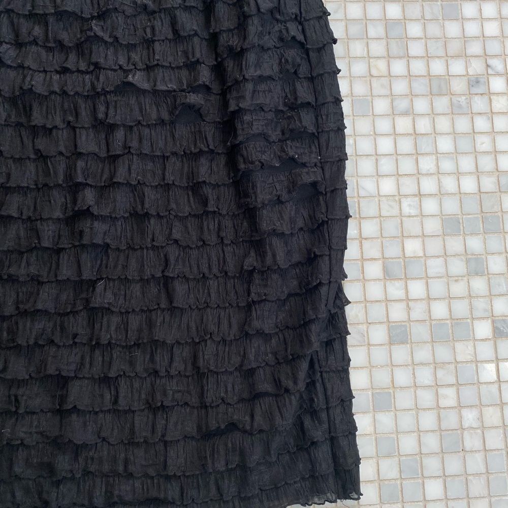 NY Collection Black Ruffled Pencil Skirt - Picture 3 of 6